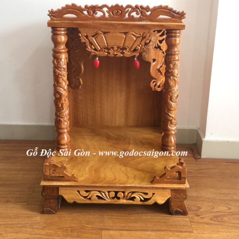 Bàn Thờ Ông Địa Thần Tài Gỗ Căm Xe- Gõ 50cm - Gỗ Độc Sài Gòn