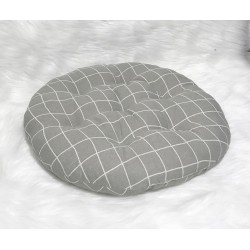 Nệm Ngồi Tròn Caro Xám (45cm) - Kanaria