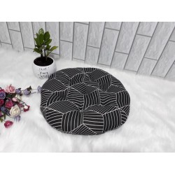 Nệm Ngồi Tròn Sọc Trắng Đen (45cm) - Kanaria