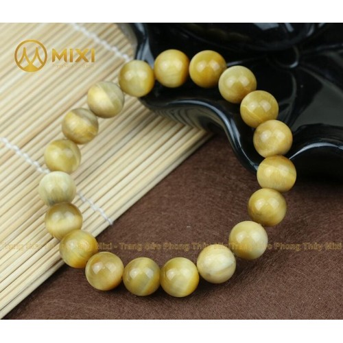 Vòng Tay Mắt Hổ Vàng Tươi 1A 10 ly - Mixi