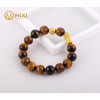 VT Mắt Hổ Nâu 2A 12ly Mix Charm Tỳ Hưu Tài Lộc Vàng 24k 18mm - Mixi