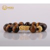 VT Mắt Hổ Nâu 2A 12ly Mix Charm Tỳ Hưu Tài Lộc Vàng 24k 18mm - Mixi