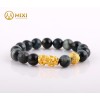 VT Mắt Hổ Xanh Đen 2A 10ly Mix Charm Tỳ Hưu Tài Lộc Vàng 24k 18mm - Mixi