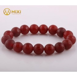 Vòng Tay Mã Não Đỏ Nhám Kinh Phật 12 ly - Mixi