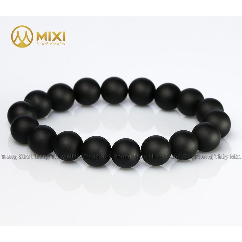 Vòng Tay Núi Lửa Obsidian Nhám 10 ly - Mixi