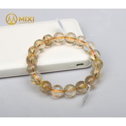 Vòng Tay Thạch Anh Tóc Vàng 5A_12_L 17 hạt - Mixi