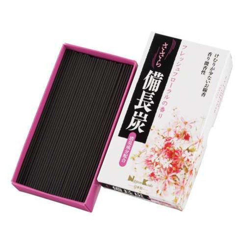 Nhang Thảo Mộc Than Hoạt Tính Sasara Hương Hoa Tươi - Nhang Nhật Bản