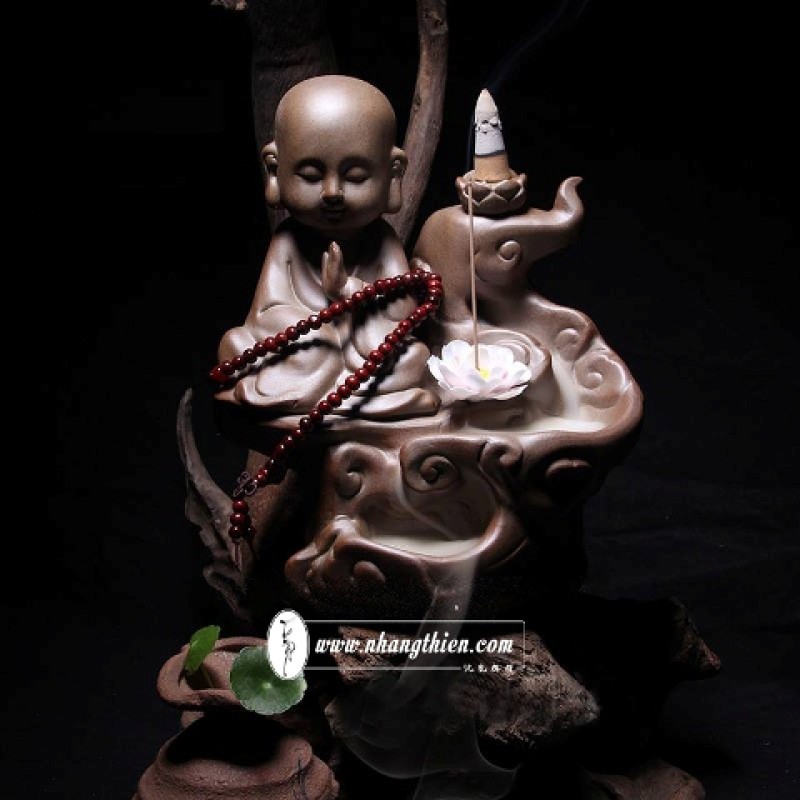 Thác Khói Tượng Phật Đốt Trầm A003 - Thác khói Nhang Thiền