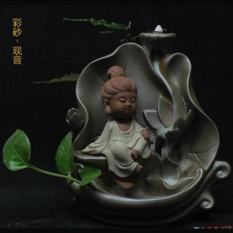 Thác khói Phật Bà Ngồi Tòa Sen (trung) A001 - Thác khói Nhang Thiền