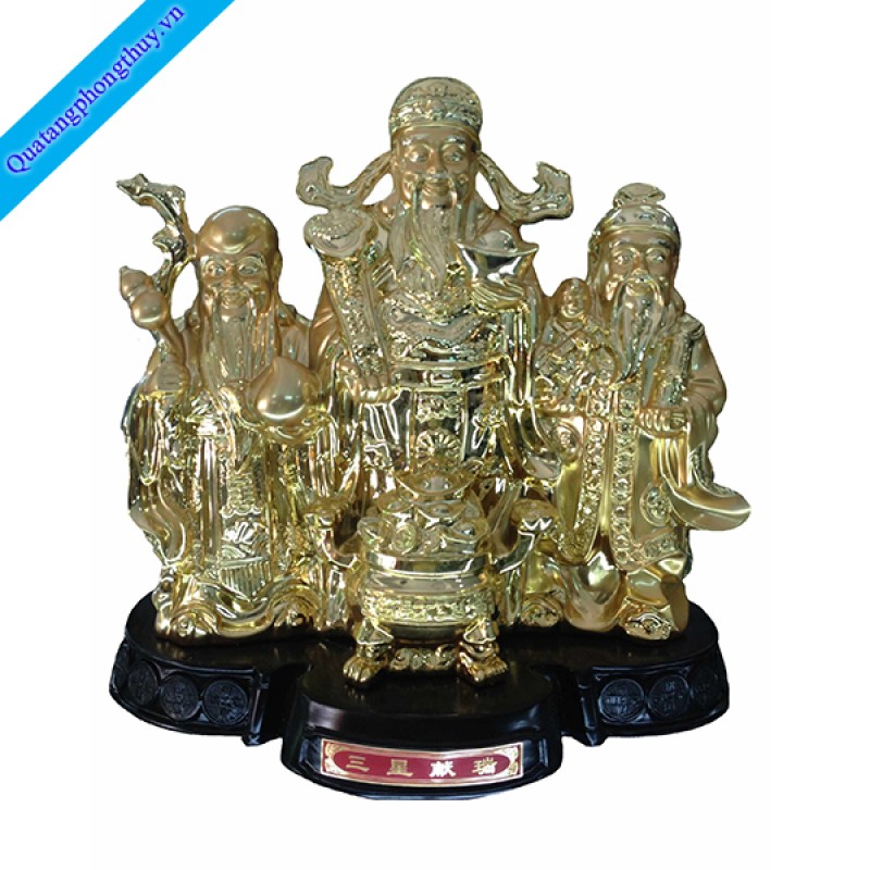 Tượng Tam Đa Phúc Lộc Thọ Mạ Vàng - Quà tặng phong thủy