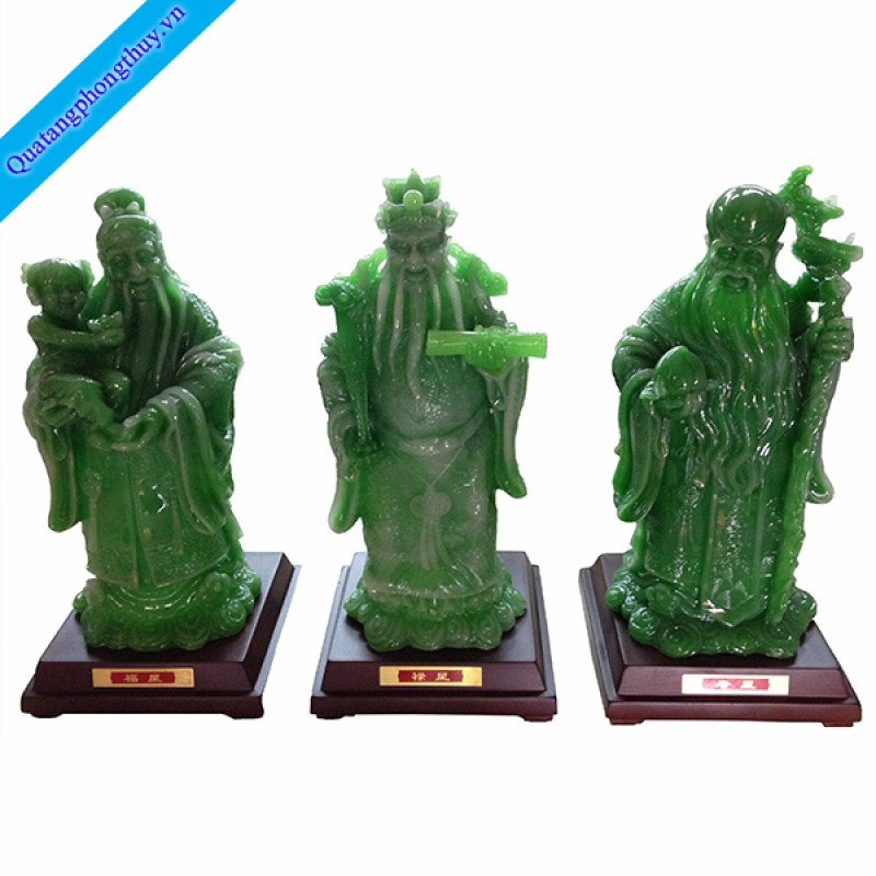 Tượng Tam Đa Phúc Lộc Thọ Đá Xanh kích thước lớn - Quà tặng phong thủy