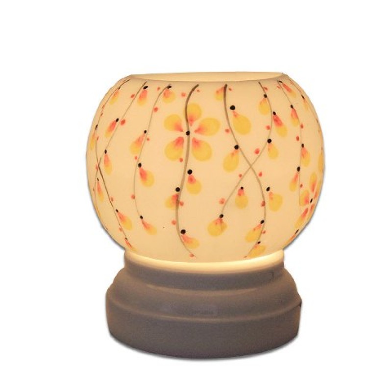 Đèn Xông Tinh Dầu - Hoạ Tiết Hoa Dây Đỏ