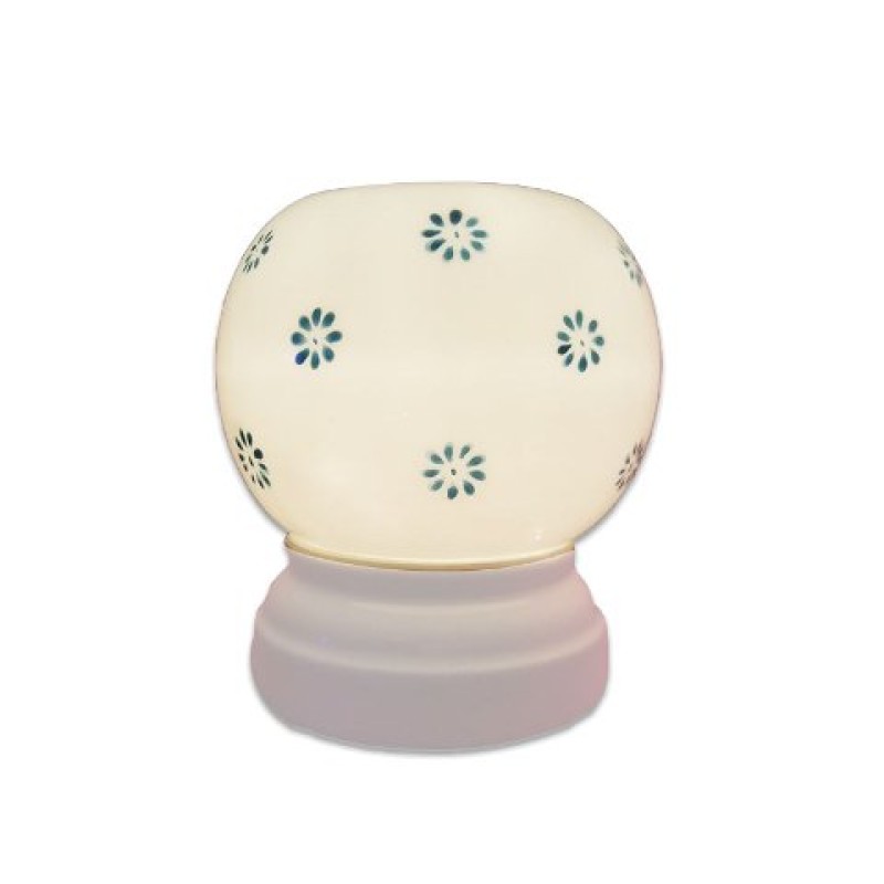 Đèn Xông Tinh Dầu - Hoạ Tiết Hoa Cúc Xanh