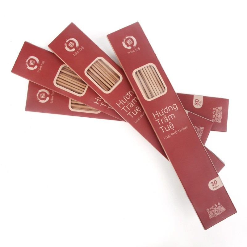 Bộ 04 Hộp Hương Trầm Tuệ Phổ Thông 30cm (30 nén) - Trúc Lâm Quán Tuệ