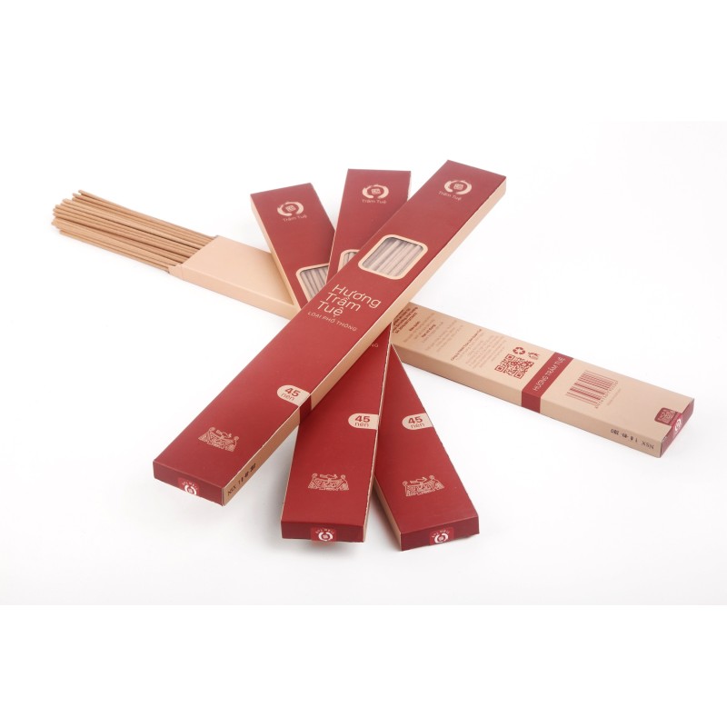 Bộ 04 Hộp Hương Trầm Tuệ Phổ Thông 38cm (45 nén) - Trúc Lâm Quán Tuệ