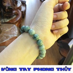 VÒNG TAY PHONG THỦY CHUỖI ĐÁ CẨM THẠCH XANH 10 ly - Vòng Tay Phong Thủy