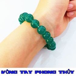 Vòng Tay Phong Thủy Đá Mã Não Xanh Ngọc Bích 10 ly - Vòng Tay Phong Thủy