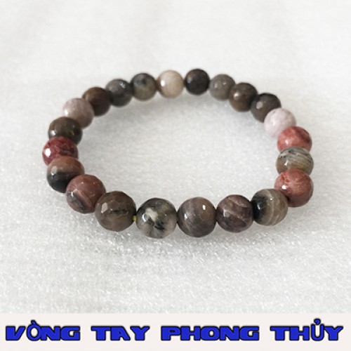 VÒNG TAY PHONG THỦY ĐÁ MÃ NÃO NGŨ SẮC VÁC CẠNH - Vòng Tay Phong Thủy
