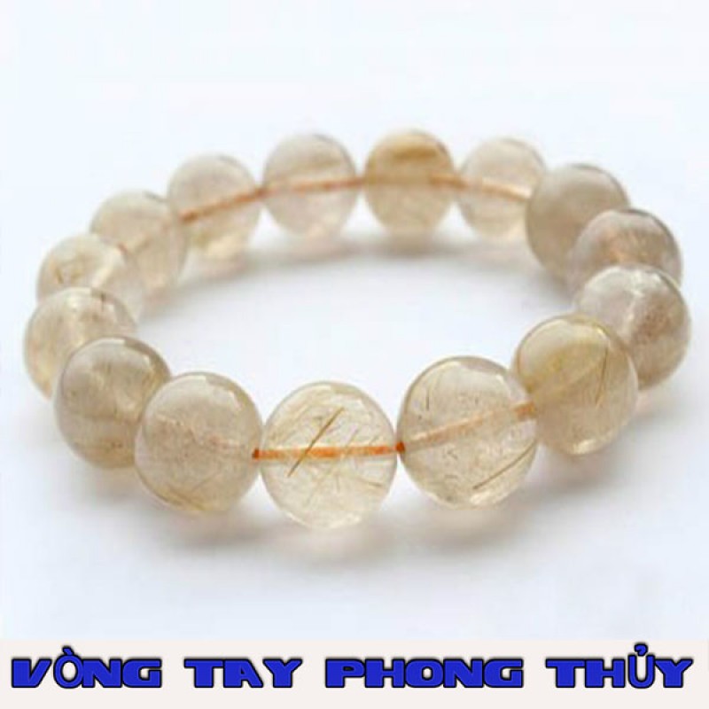 Vòng Tay Phong Thủy Thạch Anh Tóc Vàng 8 ly - Vòng Tay Phong Thủy