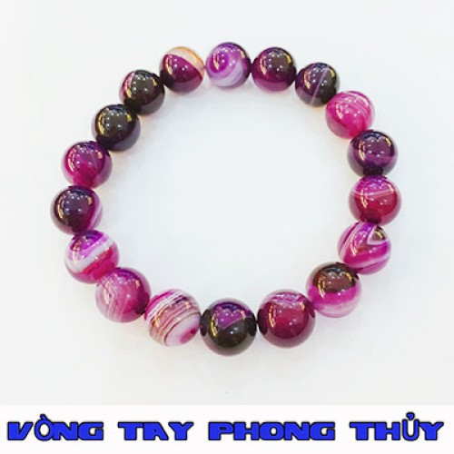 VÒNG TAY PHONG THỦY ĐÁ MÃ NÃO TÍM VÂN 10 ly - Vòng Tay Phong Thủy