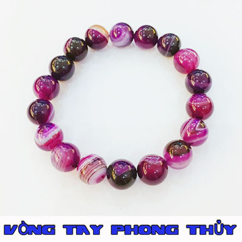 VÒNG TAY PHONG THỦY ĐÁ MÃ NÃO TÍM VÂN 10 ly - Vòng Tay Phong Thủy