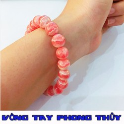 VÒNG TAY PHONG THỦY ĐÁ ĐÀO HOA 10 ly - Vòng Tay Phong Thủy