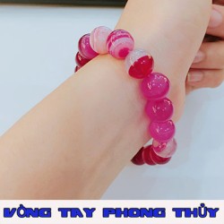 VÒNG TAY PHONG THỦY ĐÁ MÃ NÃO HỒNG VÂN 10 ly - Vòng Tay Phong Thủy