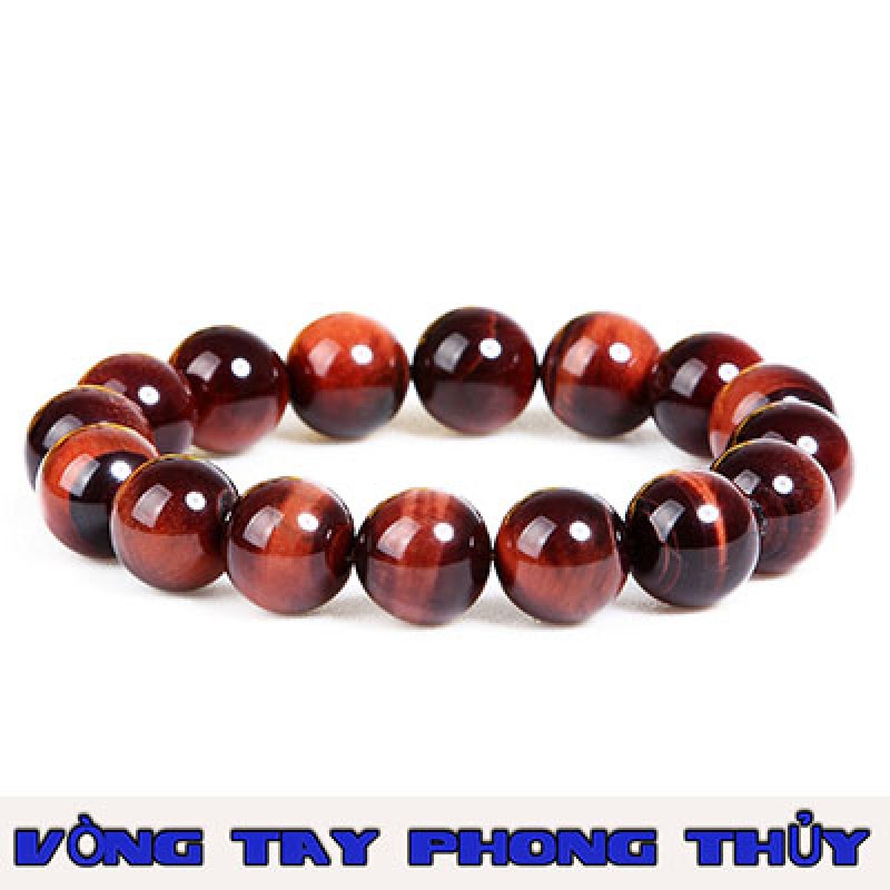 VÒNG TAY PHONG THỦY ĐÁ MẮT HỔ NÂU ĐỎ 16 ly - Vòng Tay Phong Thủy