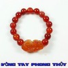 VÒNG TAY PHONG THỦY MÃ NÃO ĐỎ CÓ GẮN TỲ HƯU 12 ly - Vòng Tay Phong Thủy