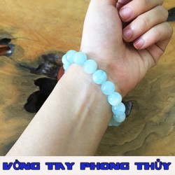 VÒNG TAY PHONG THỦY ĐÁ AQUAMARINE MÀU XANH NHẠT 8 ly - Vòng Tay Phong Thủy