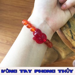 Vòng Tay Thời Trang  Đá Mã Não Đỏ Mặt Hồ Ly - Vòng Tay Phong Thủy