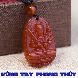Mặt Dây Chuyền Bản Mệnh Hư Không Tạng Bồ Tát Đá Mã Não Đỏ Lớn - Vòng Tay Phong Thủy