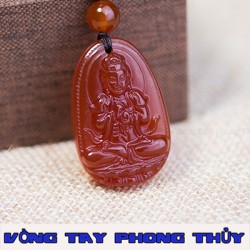 Mặt Dây Chuyền Phật Bản Mệnh Như Lai Đại Nhật Đá Mã Não Đỏ Lớn - Vòng Tay Phong Thủy