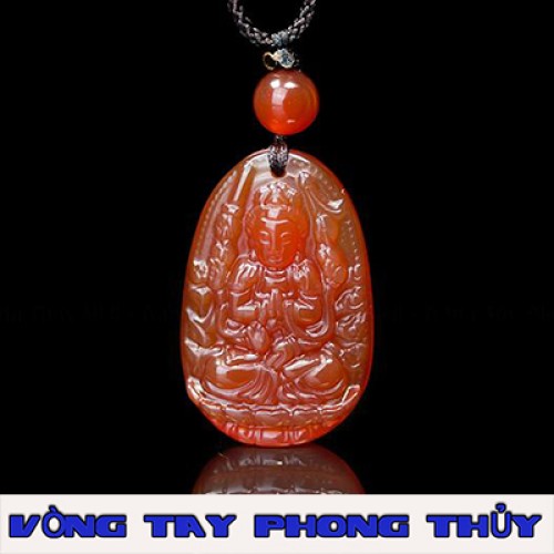 Mặt Dây Chuyền Phật Bản Mệnh Phật Thiên Thủ Thiên Nhãn Đá Mã Não Đỏ Lớn - Vòng Tay Phong Thủy