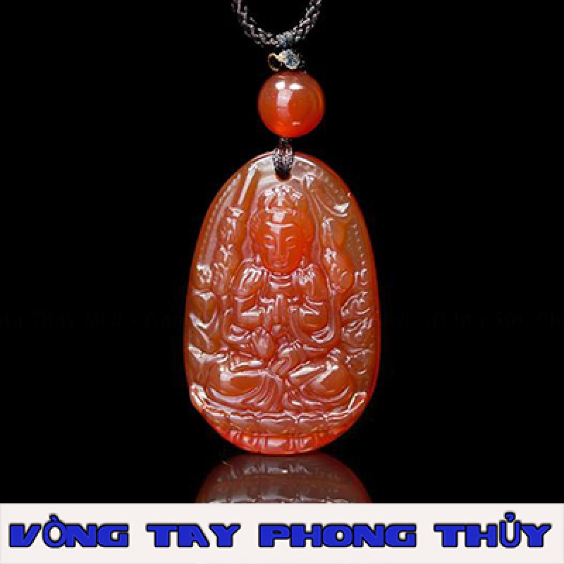 Mặt Dây Chuyền Phật Bản Mệnh Phật Thiên Thủ Thiên Nhãn Đá Mã Não Đỏ Lớn - Vòng Tay Phong Thủy