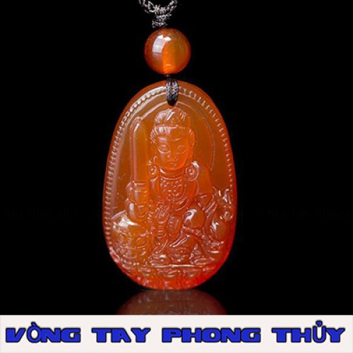 Mặt Dây Chuyền Phật Bản Mệnh Văn Thù Bồ Tát Đá Mã Não Lớn - Vòng Tay Phong Thủy