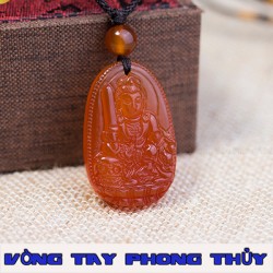 Mặt Dây Chuyền Phật Bản Mệnh Văn Thù Bồ Tát Đá Mã Não Lớn - Vòng Tay Phong Thủy