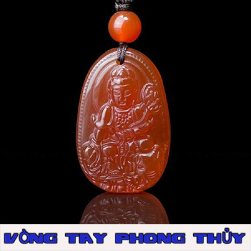 Mặt Dây Chuyền Bản Mệnh Phổ Hiền Bồ Tát Đá Mã Não Đỏ - Vòng Tay Phong Thủy