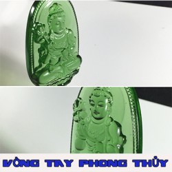 Mặt Dây Chuyền Phật Bản Mệnh Đại Thế Chí Bồ Tát Đá Xanh - Vòng Tay Phong Thủy