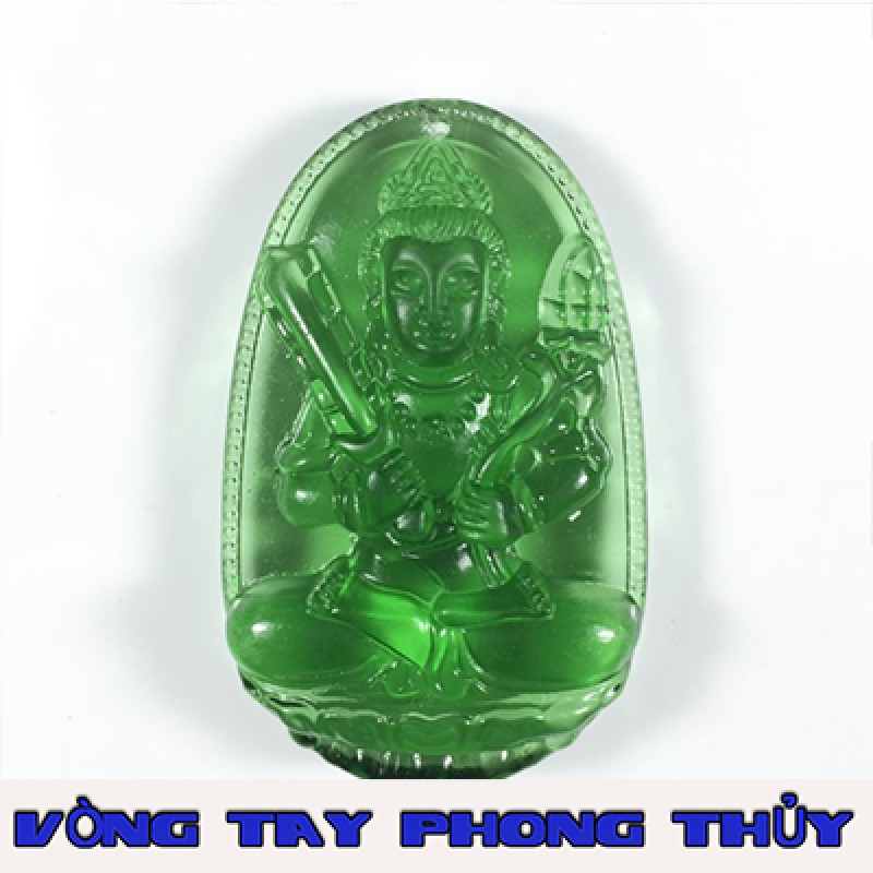 Mặt Dây Chuyền Bản Mệnh Hư Không Tạng Bồ Tát Đá Xanh - Vòng Tay Phong Thủy