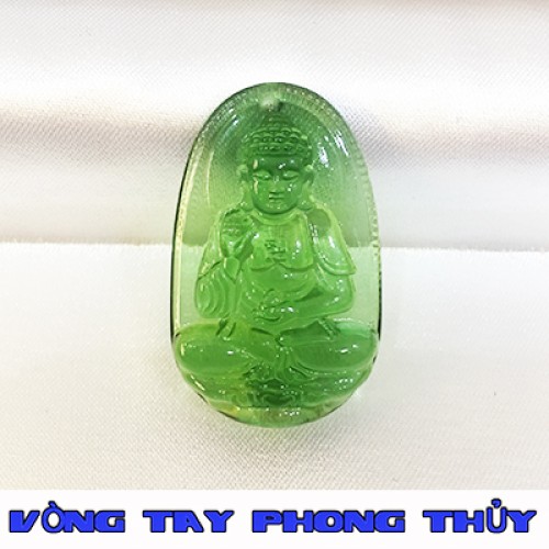 Mặt Dây Chuyền Phật Bản Mệnh A Di Đà Đá Xanh - Vòng Tay Phong Thủy
