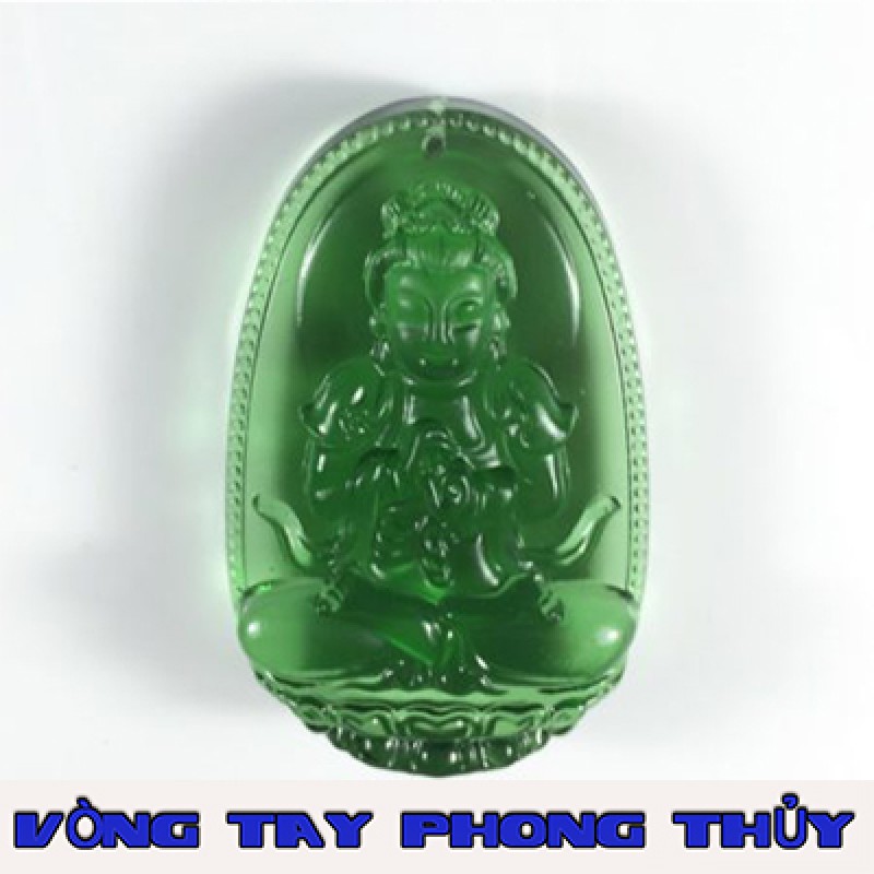 Mặt Dây Chuyền Phật Bản Mệnh Như Lai Đại Nhật Đá Xanh - Vòng Tay Phong Thủy