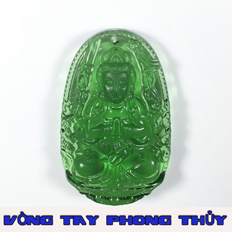 Mặt Dây Chuyền Phật Bản Mệnh Phật Thiên Thủ Thiên Nhãn Đá Xanh - Vòng Tay Phong Thủy