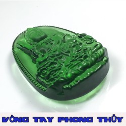 Mặt Dây Chuyền Phật Bản Mệnh Văn Thù Bồ Tát Đá Xanh - Vòng Tay Phong Thủy