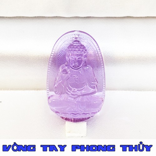 Mặt Dây Chuyền Phật Bản Mệnh A Di Đà Đá Lưu Ly Tím - Vòng Tay Phong Thủy