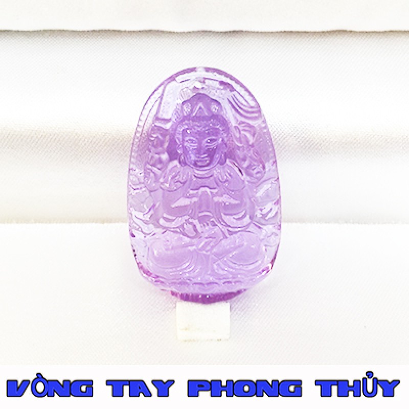 Mặt Dây Chuyền Phật Bản Mệnh Phật Thiên Thủ Thiên Nhãn Đá Lưu Ly Tím - Vòng Tay Phong Thủy