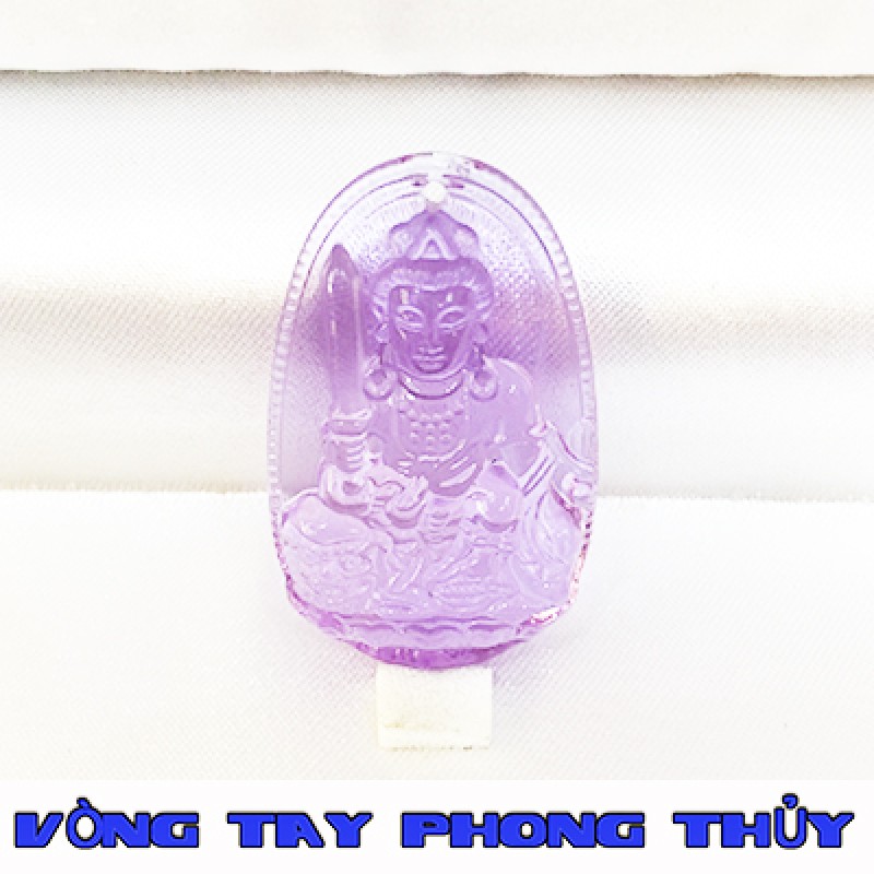 Mặt Dây Chuyền Phật Bản Mệnh Văn Thù Bồ Tát Đá Lưu Ly Tím - Vòng Tay Phong Thủy