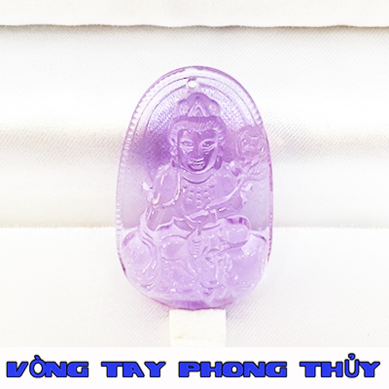 Mặt Dây Chuyền Bản Mệnh Phổ Hiền Bồ Tát Đá Lưu Ly Tím - Vòng Tay Phong Thủy