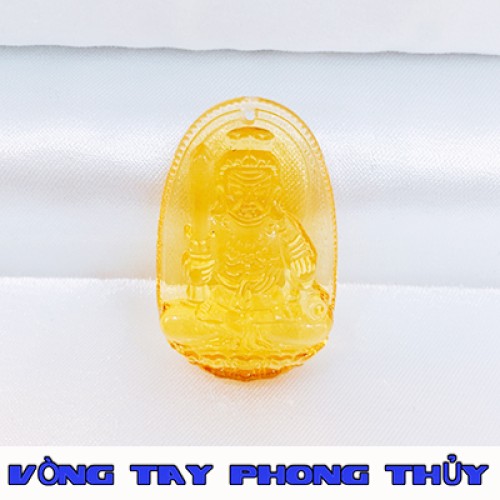 Mặt Dây Chuyền Phật Bản Mệnh Bất Mộng Vương Minh Đá Lưu Ly Vàng - Vòng Tay Phong Thủy