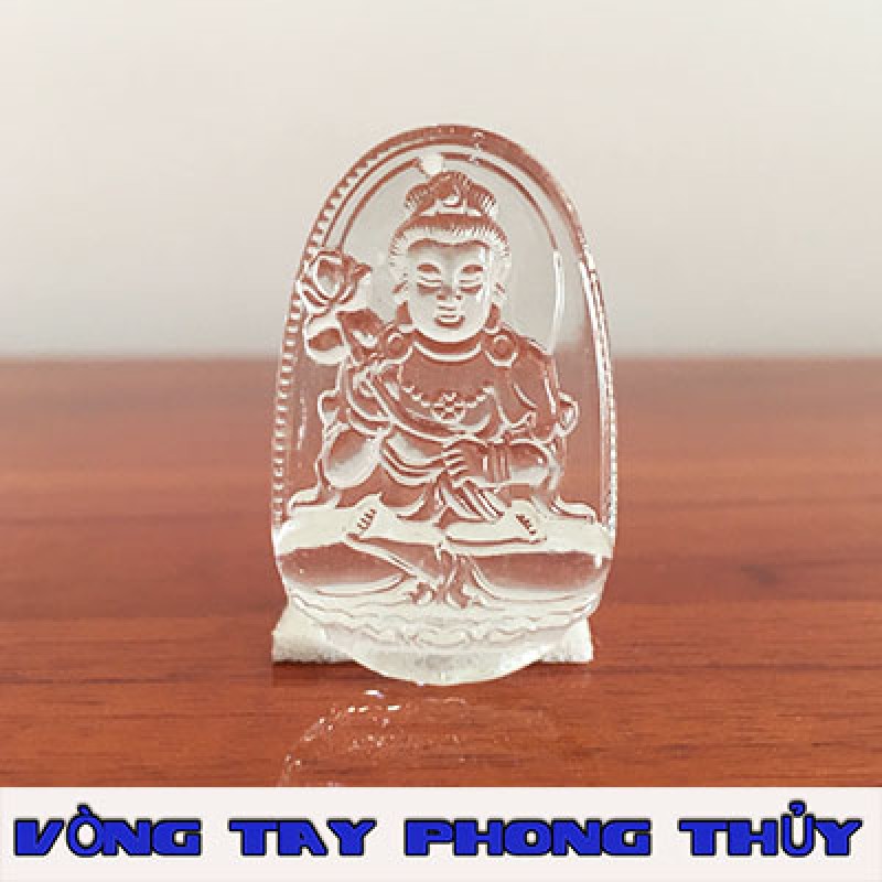 Mặt Dây Chuyền Phật Bản Mệnh Đại Thế Chí Bồ Tát Đá Lưu Ly Trắng - Vòng Tay Phong Thủy